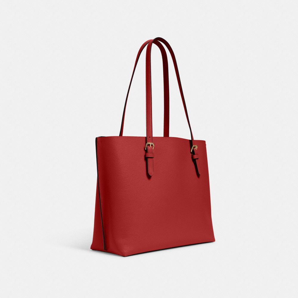 COACH®,MOLLIE TOTE BAG,Pebbled Leather,X-Large,Everyday,Gold/Red Apple,Angle View