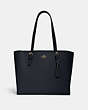 COACH®,MOLLIE TOTE,Leather,X-Large,Everyday,Gold/Midnight Oxblood,Front View