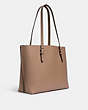 COACH®,MOLLIE TOTE,Leather,X-Large,Everyday,Gold/Taupe Oxblood,Angle View