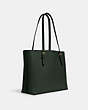 COACH®,MOLLIE TOTE,Leather,X-Large,Everyday,Gold/Amazon Green,Angle View