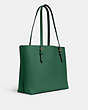 COACH®,MOLLIE TOTE BAG,Leather,X-Large,Everyday,Gold/Kelly Green/Black,Angle View