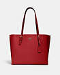 COACH®,MOLLIE TOTE BAG,Leather,X-Large,Everyday,Gold/1941 Red/Oxblood,Front View