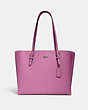 COACH®,MOLLIE TOTE BAG,Leather,X-Large,Everyday,Gold/Lilac Berry Oxblood,Front View