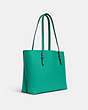 COACH®,MOLLIE TOTE BAG,Leather,X-Large,Everyday,Gold/Green/Vanilla Cream,Angle View