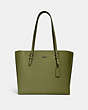 COACH®,MOLLIE TOTE,Leather,X-Large,Everyday,Black Antique Nickel/Olive Green,Front View