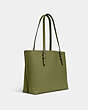 COACH®,MOLLIE TOTE,Leather,X-Large,Everyday,Black Antique Nickel/Olive Green,Angle View