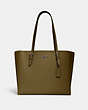 COACH®,MOLLIE TOTE BAG,Leather,X-Large,Everyday,Gunmetal/Kelp Black,Front View