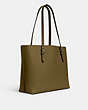 COACH®,MOLLIE TOTE BAG,Leather,X-Large,Everyday,Gunmetal/Kelp Black,Angle View