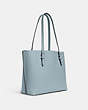 COACH®,MOLLIE TOTE BAG,Leather,X-Large,Everyday,Silver/Powder Blue,Angle View