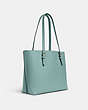 COACH®,MOLLIE TOTE BAG,Leather,X-Large,Everyday,Light Teal/Silver,Angle View