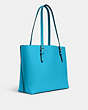 COACH®,MOLLIE TOTE BAG,Leather,X-Large,Everyday,Silver/Aqua Shamrock,Angle View