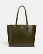 COACH®,MOLLIE TOTE BAG,Leather,X-Large,Everyday,Silver/Cargo Green/Pale Green,Front View