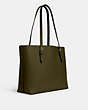 COACH®,MOLLIE TOTE BAG,Leather,X-Large,Everyday,Silver/Cargo Green/Pale Green,Angle View