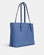 COACH®,MOLLIE TOTE BAG,Leather,X-Large,Everyday,Silver/Stone Blue/Dark Burgundy,Angle View