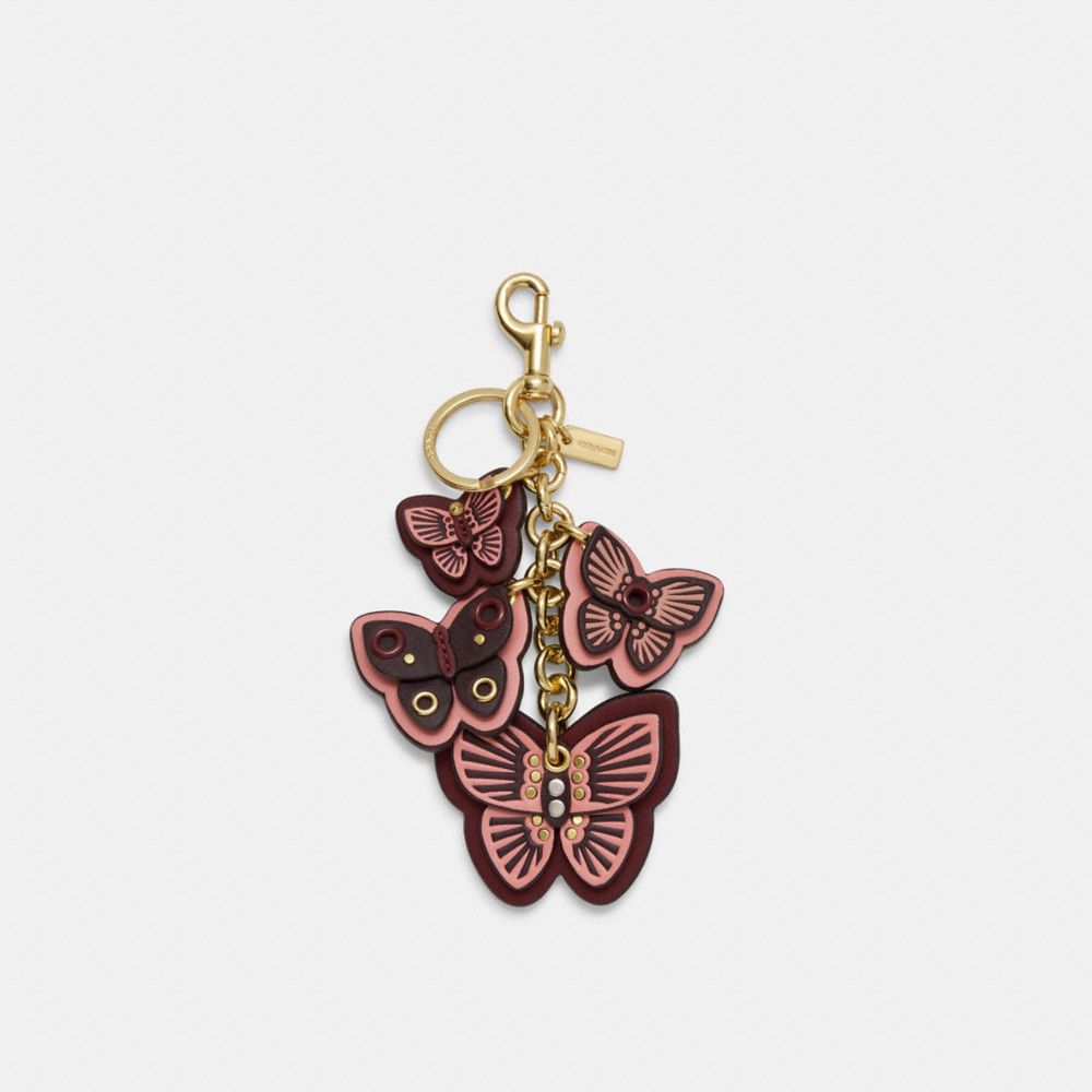  COACH Trigger Snap Bag Charm With Lovely Butterfly
