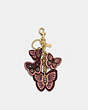 COACH®,BUTTERFLY CLUSTER BAG CHARM,Leather,Im/Boysenberry Multi,Front View