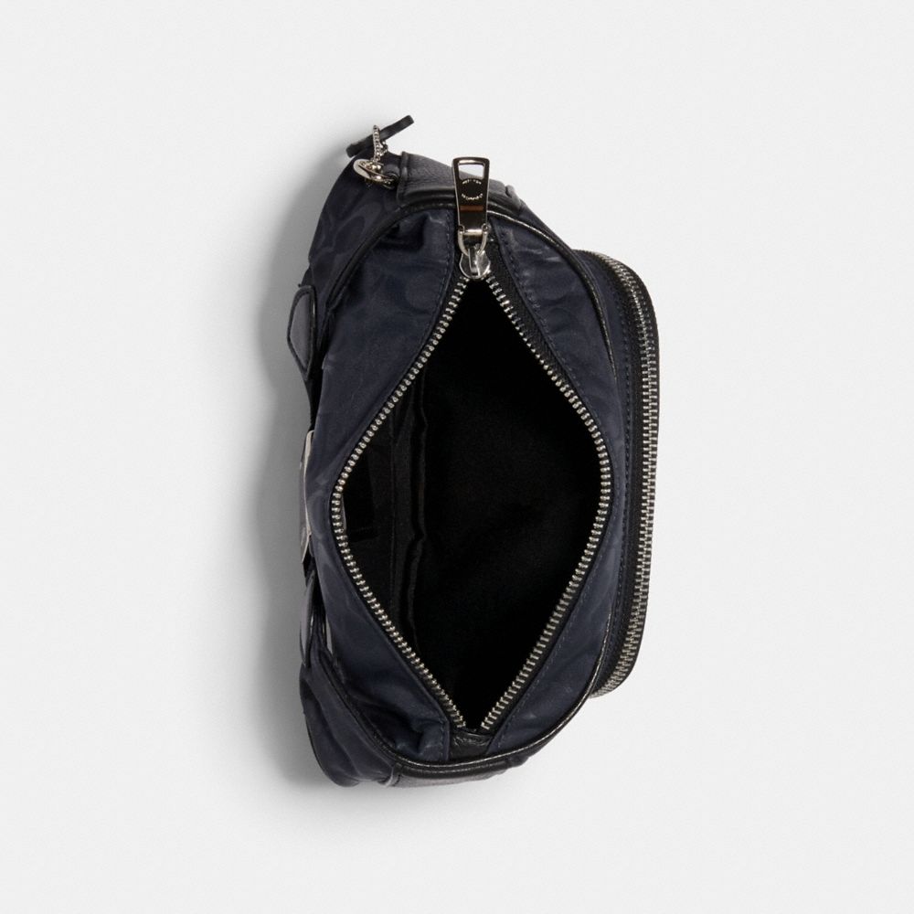 COACH®,Court Belt Bag In Signature Nylon,,Inside View,Top View