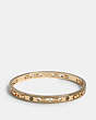 COACH®,SIGNATURE FLOWER BANGLE,Metal,Gold,Front View