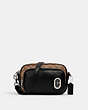 COACH®,COURT CROSSBODY IN SIGNATURE CANVAS WITH COACH PATCH,Silver/Khaki/Black,Front View