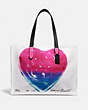 COACH®,COACH X RICHARD BERNSTEIN TOTE 42 WITH JELLO HEART,canvas,Large,LH/Pink Multi,Front View
