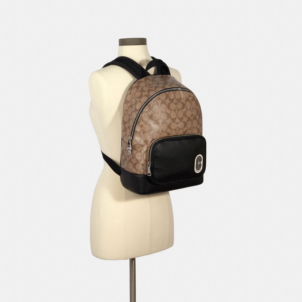 Court Backpack In Signature Canvas With Coach Patch