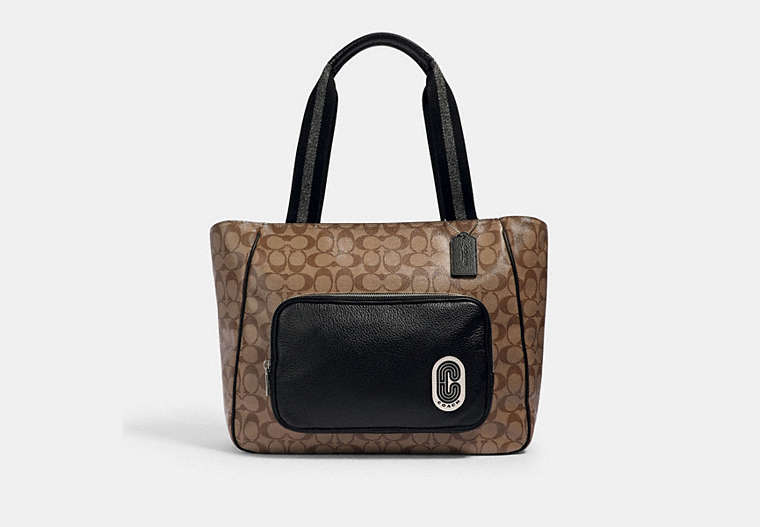 Court Tote In Signature Canvas With Coach Patch