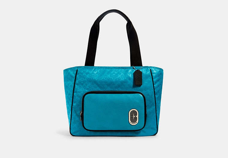 Court Tote In Signature Nylon With Coach Patch