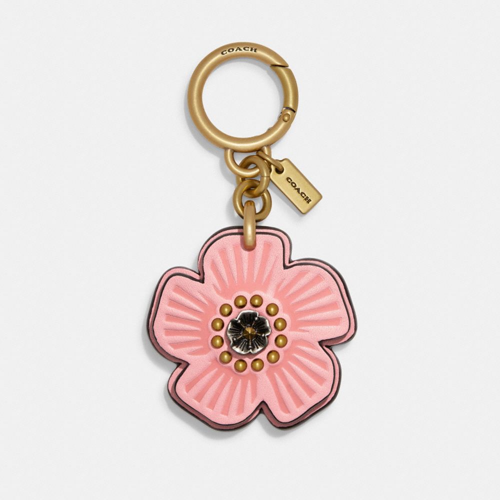 Buy Coach Blue Willow Tea Rose Bag Charm in Leather for WOMEN in Oman