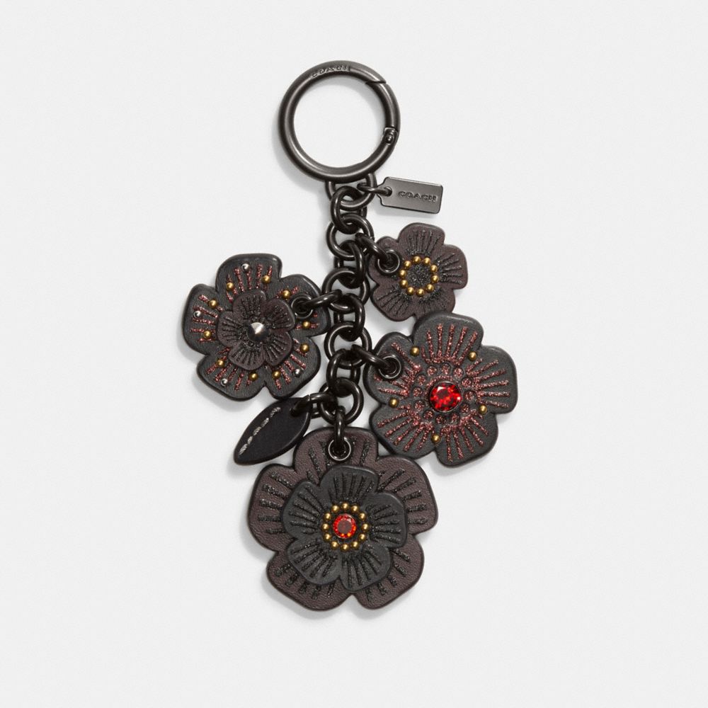 COACH®  Tea Rose Bag Charm With Multi Floral Print