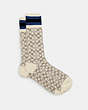 COACH®,SIGNATURE SOCKS,n/a,Chalk Multi,Front View