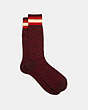 COACH®,SIGNATURE SOCKS,n/a,Wine,Front View