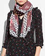 COACH®,DESERT FLOWER PATCHWORK OVERSIZED SCARF,Other,Oxblood/Dusty Rose,Angle View