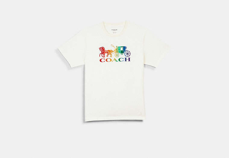 T-shirt à imprimé Cheval et chariot Arc-en-ciel