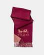 COACH®,HORSE AND CARRIAGE CASHMERE MUFFLER,cashmere,Cherry/Melon,Front View