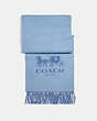 COACH®,FOULARD EN CACHEMIRE CHEVAL ET CHARIOT,cachemire,Bleu pâle/Pervenche,Front View