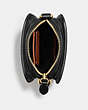 COACH®,ZIP CAMERA BAG,Leather,Mini,Brass/Black,Inside View,Top View