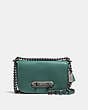 COACH®,COACH SWAGGER SHOULDER BAG 20,Leather,DK/Dark Turquoise Black,Front View