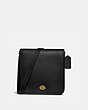 COACH®,TURNLOCK CROSSBODY,Leather,Small,Brass/Black,Front View