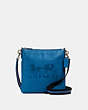 COACH®,JES SLIM CROSSBODY WITH HORSE AND CARRIAGE,Leather,Silver/Blue Jay,Front View
