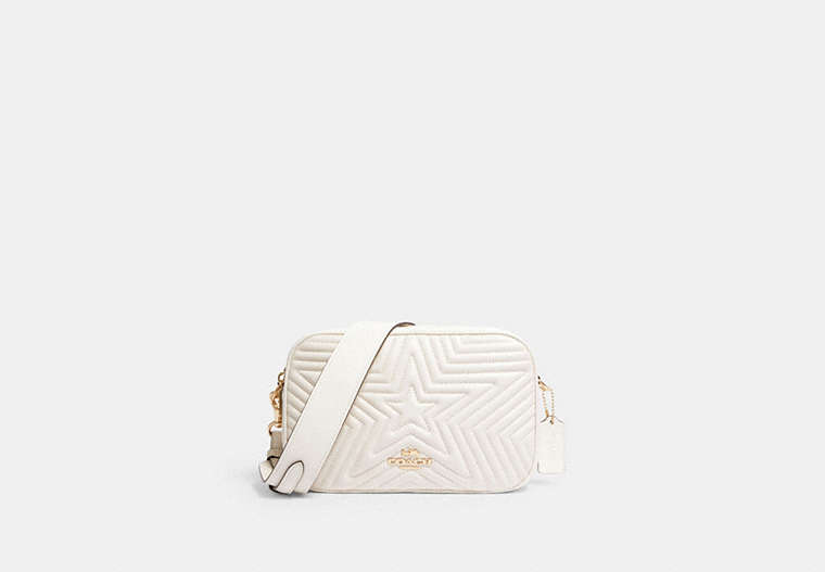 COACH®,JES CROSSBODY WITH STAR QUILTING,Leather,Gold/Chalk,Front View