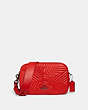 COACH®,JES CROSSBODY WITH STAR QUILTING,Leather,Gunmetal/Miami Red,Front View