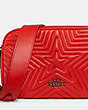 COACH®,JES CROSSBODY WITH STAR QUILTING,Leather,Gunmetal/Miami Red,Detail View