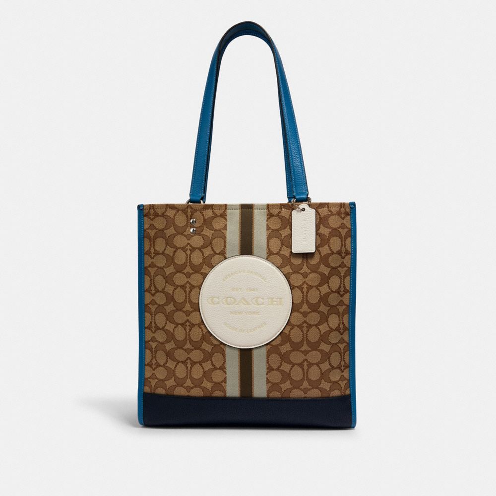 Dempsey Tote Bag In Signature Jacquard With Stripe And Coach Patch