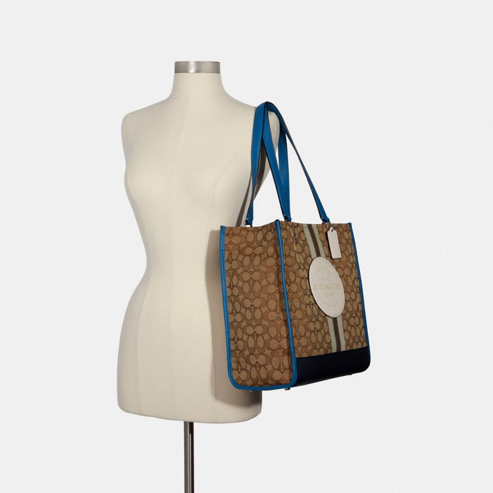 Dempsey Tote Bag In Signature Jacquard With Stripe And Coach Patch