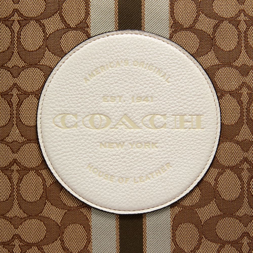 Dempsey Tote Bag In Signature Jacquard With Stripe And Coach Patch