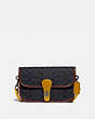 COACH®,TURNLOCK TAB MESSENGER IN SIGNATURE CANVAS,pvc,Black Copper/Charcoal Multi,Front View
