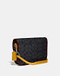 COACH®,TURNLOCK TAB MESSENGER IN SIGNATURE CANVAS,pvc,Black Copper/Charcoal Multi,Angle View