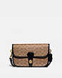 COACH®,TURNLOCK TAB MESSENGER IN SIGNATURE CANVAS,pvc,OL/Tan/Black,Front View