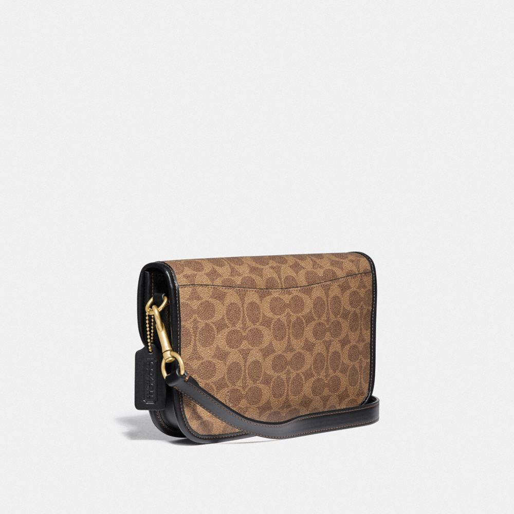 COACH®,Turnlock Tab Messenger In Signature Canvas,,Angle View