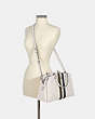 COACH®,LILLIE CARRYALL WITH VARSITY STRIPE,Leather,Silver/Chalk Pale Green Multi,Alternate View